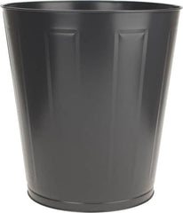 Value Collection - 46 Qt Gray Round Trash Can - Steel, 17" High - Makers Industrial Supply