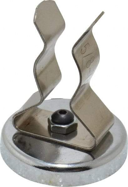 Mag-Mate - 11 Lb Max Pull Force, 1-29/32" Overall Height, 1.41" Diam, Ceramic Cup Magnet - Clamp Style, 7/8" Clamp Opening, Chrome Plated - Makers Industrial Supply