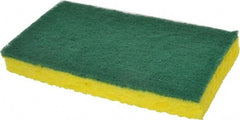 3M - 6.1" Long x 3.6" Wide x 0.7" Thick Scouring Sponge - Medium-Duty, Yellow/Green - Makers Industrial Supply