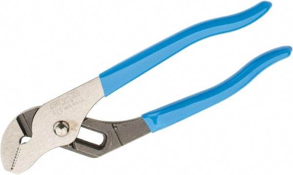 Channellock - 6-1/2" OAL, 7/8" Max Capacity, 5 Position Gooseneck Tongue & Groove Pliers - Straight Jaws, Plastic Dipped Handles - Makers Industrial Supply