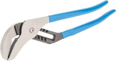 Channellock - 16" OAL, 4-1/4" Max Capacity, 8 Position Tongue & Groove Pliers - Standard Straight Jaws, Standard Head, Plastic Dipped Handles - Makers Industrial Supply