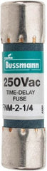 Cooper Bussmann - 250 VAC, 2.25 Amp, Time Delay General Purpose Fuse - Fuse Holder Mount, 1-1/2" OAL, 10 at 125 V kA Rating, 13/32" Diam - Makers Industrial Supply