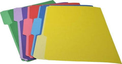 UNIVERSAL - 9-1/2 x 11-3/4", Letter Size, Blue, Green, Red, Yellow & Violet, Colored Folders with Single-Ply Tabs - 11 Point Stock, 1/3 Tab Cut Location - Makers Industrial Supply