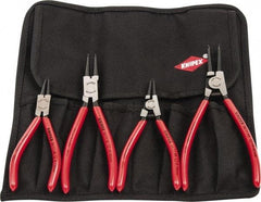 Knipex - 4 Piece, 5/16 to 2-1/2" Bore, 1/8 to 2-1/2" Shaft, Internal/External Retaining Ring Pliers Set - 0.035 to 0.07" Tip Diam Range - Makers Industrial Supply