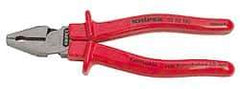 Knipex - 7" OAL, 1-1/4" Jaw Length x 7/8" Jaw Width, Side Cutting Pliers - Serrated Pipe Jaw, Flat Nose Head, Ergonomic Handles - Makers Industrial Supply