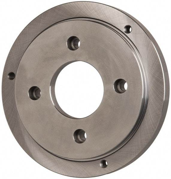 Buck Chuck Company - Adapter Back Plate for 12" Diam Self Centering Lathe Chucks - A1/A2-6 Mount, 2" Through Hole Diam, 10.221mm ID, 12.6" OD, 0.989" Flange Height, Steel - Makers Industrial Supply