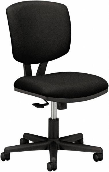 Hon - 18-3/4" High Pneumatic Height Adjustable Chair - 18" Wide x 18" Deep, 100% Polyester Seat, Black - Makers Industrial Supply