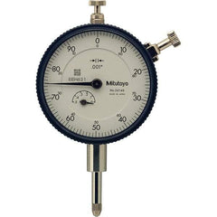 Mitutoyo - 1/2" Range, 0-100 Dial Reading, 0.001" Graduation Dial Drop Indicator - 57mm Dial, 0.1" Range per Revolution, 0.001" Accuracy, Revolution Counter - Makers Industrial Supply