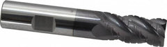 ProMax - 5/8" Diam, 1-1/4" LOC, 4 Flute Solid Carbide Roughing & Finishing Corner Radius End Mill - AlTiN Finish, 3-1/2" OAL, 5/8" Shank Diam, Weldon Shank, 40° Helix, Centercutting, Regular Length - Makers Industrial Supply