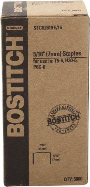 Stanley Bostitch - 1/4" Long x 7/16" Wide, 24 Gauge Crowned Construction Staple - Steel, Chisel Point - Makers Industrial Supply