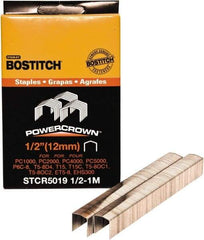 Stanley Bostitch - 1/2" Long x 7/16" Wide, 24 Gauge Crowned Construction Staple - Steel, Chisel Point - Makers Industrial Supply