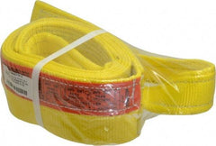 Lift-All - 10' Long x 4" Wide, 6,400 Lb Vertical Capacity, 1 Ply, Polyester Web Sling - 5,000 Lb Choker Capacity, Yellow - Makers Industrial Supply