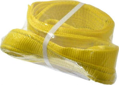 Lift-All - 8' Long x 4" Wide, 6,400 Lb Vertical Capacity, 1 Ply, Polyester Web Sling - 5,000 Lb Choker Capacity, Yellow - Makers Industrial Supply