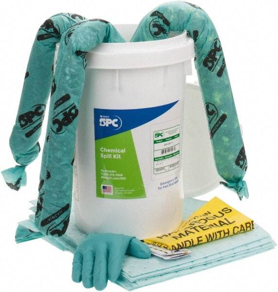 Brady SPC Sorbents - 6 Gal Capacity Hazardous Materials Spill Kit - 6.5 Gal Bucket - Makers Industrial Supply