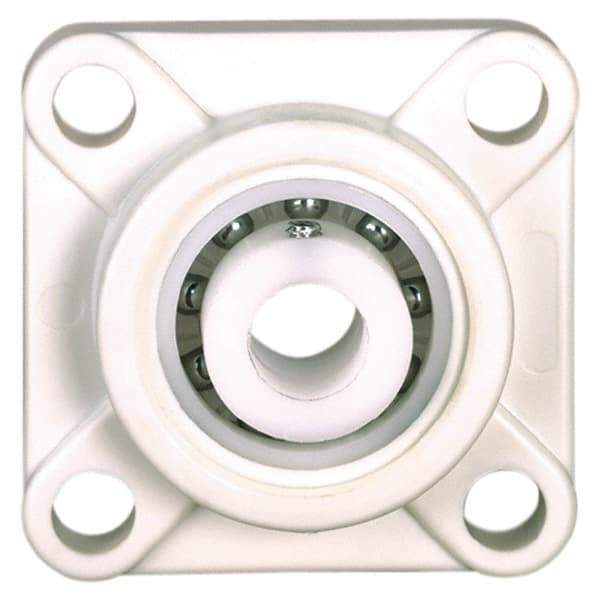 Made in USA - 3-25/64" OAL x 1-3/32" OAH Mounted Bearing/Pillow Block - 78 Lb Dyn Cap, Polyester - Makers Industrial Supply