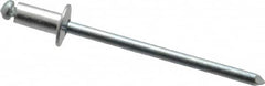 RivetKing - Size 42 Dome Head Aluminum Open End Blind Rivet - Steel Mandrel, 0.063" to 1/8" Grip, 1/4" Head Diam, 0.129" to 0.133" Hole Diam, 0.275" Length Under Head, 1/8" Body Diam - Makers Industrial Supply