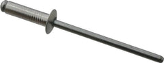 RivetKing - Size 45 Dome Head Aluminum Open End Blind Rivet - Steel Mandrel, 0.251" to 0.312" Grip, 1/4" Head Diam, 0.129" to 0.133" Hole Diam, 0.462" Length Under Head, 1/8" Body Diam - Makers Industrial Supply