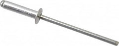 RivetKing - Size 46 Dome Head Aluminum Open End Blind Rivet - Steel Mandrel, 0.313" to 3/8" Grip, 1/4" Head Diam, 0.129" to 0.133" Hole Diam, 0.525" Length Under Head, 1/8" Body Diam - Makers Industrial Supply