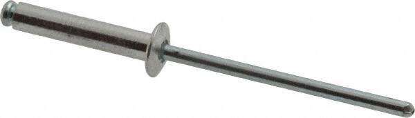 RivetKing - Size 48 Dome Head Aluminum Open End Blind Rivet - Steel Mandrel, 0.376" to 1/2" Grip, 1/4" Head Diam, 0.129" to 0.133" Hole Diam, 0.65" Length Under Head, 1/8" Body Diam - Makers Industrial Supply