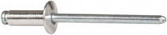 RivetKing - Size 54 Dome Head Aluminum Open End Blind Rivet - Steel Mandrel, 0.188" to 1/4" Grip, 0.312" Head Diam, 0.16" to 0.164" Hole Diam, 0.425" Length Under Head, 5/32" Body Diam - Makers Industrial Supply