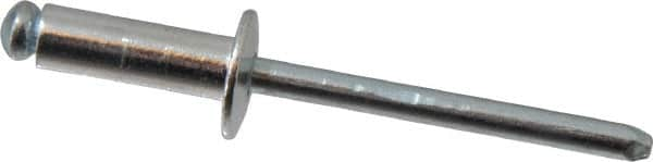 RivetKing - Size 66 Dome Head Aluminum Open End Blind Rivet - Steel Mandrel, 0.251" to 3/8" Grip, 3/8" Head Diam, 0.192" to 0.196" Hole Diam, 0.575" Length Under Head, 3/16" Body Diam - Makers Industrial Supply