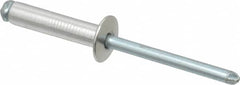 RivetKing - Size 610 Dome Head Aluminum Open End Blind Rivet - Steel Mandrel, 0.501" to 5/8" Grip, 3/8" Head Diam, 0.192" to 0.196" Hole Diam, 0.825" Length Under Head, 3/16" Body Diam - Makers Industrial Supply