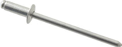 RivetKing - Size 43 Dome Head Aluminum Open End Blind Rivet - Aluminum Mandrel, 0.126" to 0.187" Grip, 1/4" Head Diam, 0.129" to 0.133" Hole Diam, 0.337" Length Under Head, 1/8" Body Diam - Makers Industrial Supply