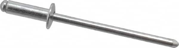 RivetKing - Size 44 Dome Head Aluminum Open End Blind Rivet - Aluminum Mandrel, 0.188" to 1/4" Grip, 1/4" Head Diam, 0.129" to 0.133" Hole Diam, 0.4" Length Under Head, 1/8" Body Diam - Makers Industrial Supply