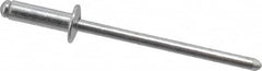 RivetKing - Size 44 Dome Head Aluminum Open End Blind Rivet - Aluminum Mandrel, 0.188" to 1/4" Grip, 1/4" Head Diam, 0.129" to 0.133" Hole Diam, 0.4" Length Under Head, 1/8" Body Diam - Makers Industrial Supply