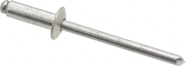 RivetKing - Size 66 Dome Head Aluminum Open End Blind Rivet - Aluminum Mandrel, 0.251" to 3/8" Grip, 3/8" Head Diam, 0.192" to 0.198" Hole Diam, 0.575" Length Under Head, 3/16" Body Diam - Makers Industrial Supply