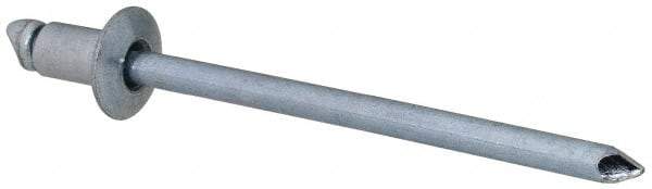 RivetKing - Size 41 Dome Head Steel Open End Blind Rivet - Steel Mandrel, 0.02" to 0.062" Grip, 1/4" Head Diam, 0.129" to 0.133" Hole Diam, 0.212" Length Under Head, 1/8" Body Diam - Makers Industrial Supply