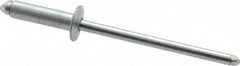 RivetKing - Size 45 Dome Head Steel Open End Blind Rivet - Steel Mandrel, 0.251" to 0.312" Grip, 1/4" Head Diam, 0.129" to 0.133" Hole Diam, 0.462" Length Under Head, 1/8" Body Diam - Makers Industrial Supply