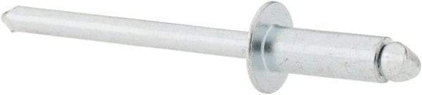 RivetKing - Size 54 Dome Head Steel Open End Blind Rivet - Steel Mandrel, 0.188" to 1/4" Grip, 0.312" Head Diam, 0.16" to 0.164" Hole Diam, 0.425" Length Under Head, 5/32" Body Diam - Makers Industrial Supply