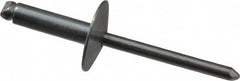 RivetKing - Size 68 Large Flange Dome Head Steel Open End Blind Rivet - Steel Mandrel, 0.376" to 1/2" Grip, 5/8" Head Diam, 0.192" to 0.196" Hole Diam, 0.7" Length Under Head, 3/16" Body Diam - Makers Industrial Supply