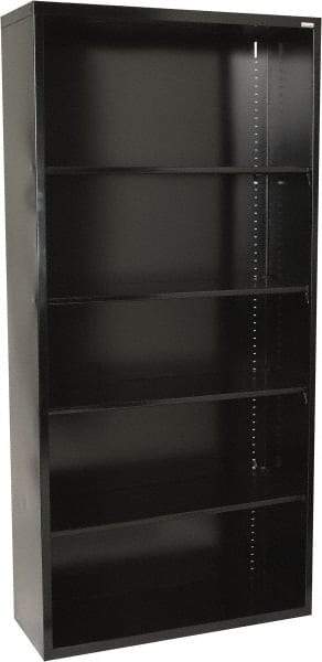 Sandusky Atlantic - 4 Shelf, 72" High x 36" Wide Bookcase - 12" Deep, Steel, Black - Makers Industrial Supply