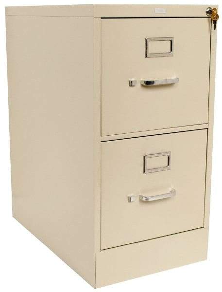 Hon - 15" Wide x 29" High x 25" Deep, 2 Drawer Vertical File with Lock - Steel, Putty - Makers Industrial Supply