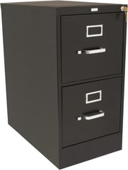 Hon - 15" Wide x 29" High x 25" Deep, 2 Drawer Vertical File with Lock - Steel, Black - Makers Industrial Supply