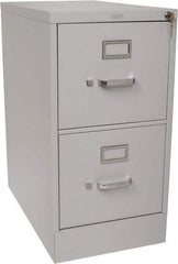 Hon - 15" Wide x 29" High x 25" Deep, 2 Drawer Vertical File with Lock - Steel, Light Gray - Makers Industrial Supply