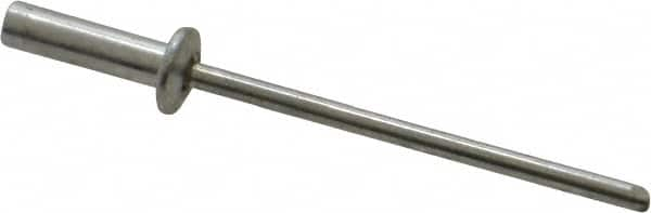 RivetKing - Size 44 Dome Head Aluminum Closed End Sealing Blind Rivet - Aluminum Mandrel, 0.188" to 1/4" Grip, 1/4" Head Diam, 0.129" to 0.133" Hole Diam, 0.485" Length Under Head, 1/8" Body Diam - Makers Industrial Supply