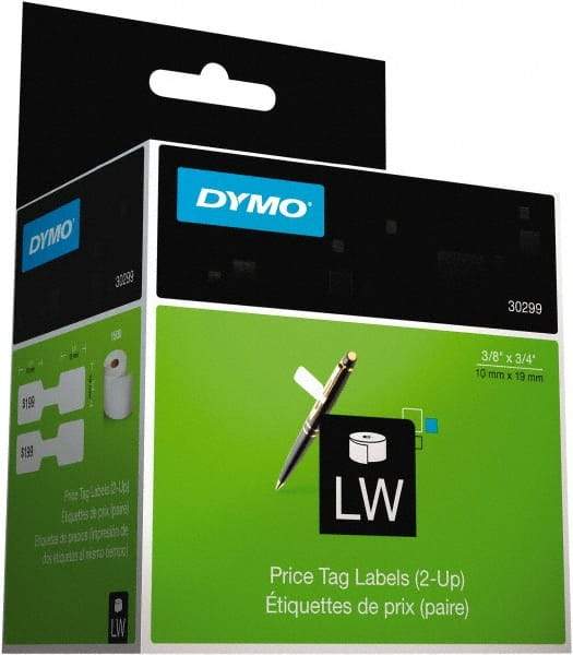 Dymo - 3/8" Wide x 3/4" Long, White Price Tag - For DYMO LabelWriter Printers - Makers Industrial Supply