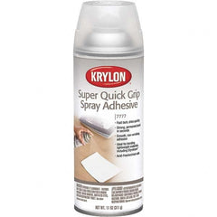 Krylon - 11 oz Aerosol Clear Spray Adhesive - Low Tack, 120°F Heat Resistance, 15 Sq Ft Coverage, Medium Strength Bond, 180 min Max Bonding Time, Flammable - Makers Industrial Supply