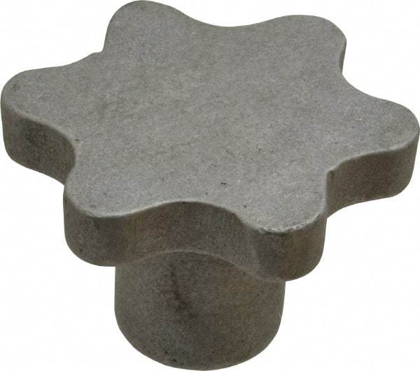 Made in USA - 3" Head Diam, 6 Point Scalloped Knob - 3/4-10 Hole, Aluminum - Makers Industrial Supply