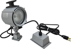 Electrix - 4 NEMA Rated, 12 VDC, 55 Watt, Spot Machine Light - Direct Mount, 9 Ft. Cord, 4-1/2 Inch Light Diameter, Remote Ballast, Gray - Makers Industrial Supply