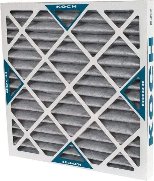 Made in USA - 20" Noml Height x 20" Noml Width x 2" Noml Depth, 70% Capture Efficiency, Wire-Backed Pleated Air Filter - MERV 8, Cotton/Polyester & Activated Carbon, Integrated Beverage Board Frame, 500 Max FPM, 1,400 CFM, For Any Unit - Makers Industrial Supply