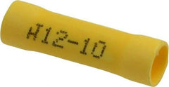 Made in USA - 12 to 10 AWG Compatible, Butt Splice Terminal - Yellow - Makers Industrial Supply