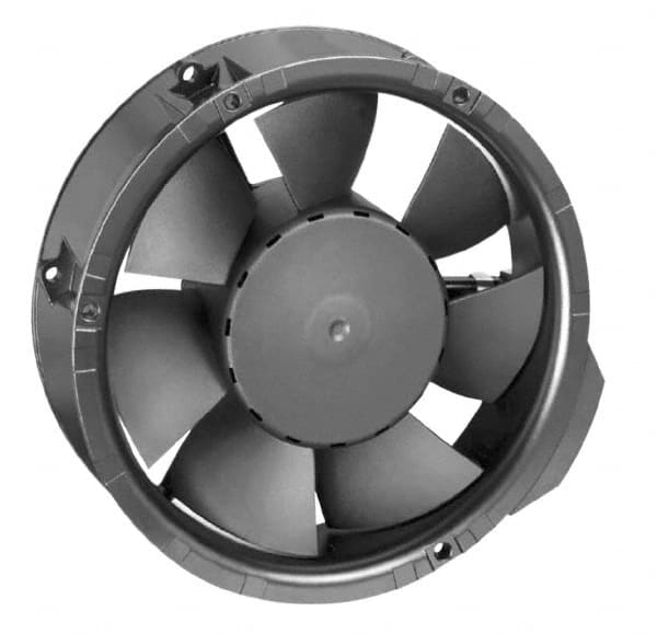 EBM Papst - 48 Volts, DC, 241 CFM, Round Tube Axial Fan - 0.35 Amp Rating, 6.77" High x 6.77" Wide x 2.01" Deep - Makers Industrial Supply