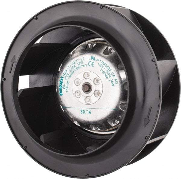 EBM Papst - Direct Drive, 170 CFM, Blower - 115 Volts, 3,150 RPM - Makers Industrial Supply