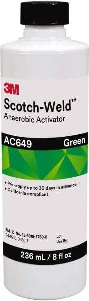 3M - 8 Fl Oz, Green Adhesive Activator - For Use with Threadlockers, Pipe Sealants, Retaining Compounds, Gasket Makers - Makers Industrial Supply