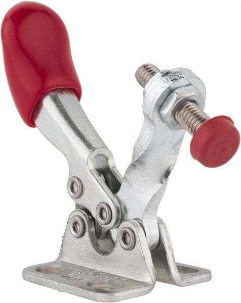 De-Sta-Co - 60 Lb Holding Capacity, Horizontal Handle, Manual Hold Down Toggle Clamp - 82° Handle Movement, 94° Bar Opening, Solid Bar, Flanged Base, Electro-Plated Zinc, Carbon Steel - Makers Industrial Supply