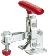 De-Sta-Co - 100 Lb Holding Capacity, Vertical Handle, Manual Hold Down Toggle Clamp - 55° Handle Movement, 100° Bar Opening, U-Bar, Flanged Base, Electro-Plated Zinc, Carbon Steel - Makers Industrial Supply